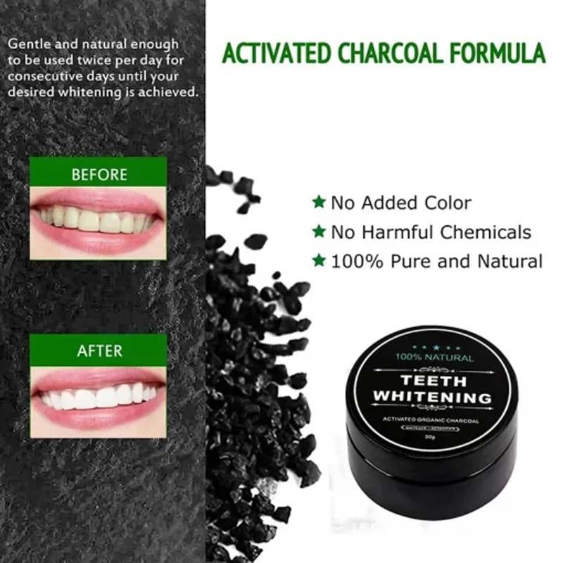 Teeth Whitening Charcoal Powder (Organic) Charcoal (30G) View Gallery - Pakistan