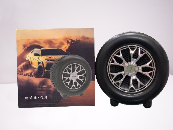 High-Powered Tyre-Shaped Bluetooth Speaker with Deep Extra Bass – Portable Wireless Speaker with Dynamic Sound, LED Lights &amp; Unique Tyre Design for Home, Car, and Outdoor Use View Gallery - Pakistan