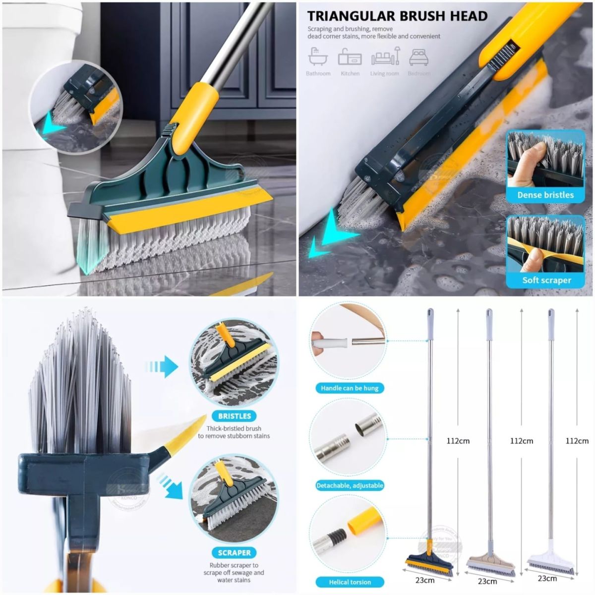 2 in 1 Floor Cleaning Brush Bathroom Tile Windows Floor Cleaning Brush with 120° Rotatable Head - Multipurpose Bathroom Floor Cleaning Brush - Floor Brush Scrubber - Without Box | Floor Cleaning Brush View Gallery - Pakistan