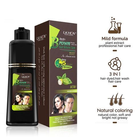 200ml Lichen Hair Color Shampoo Black/dark brown View Gallery - Pakistan