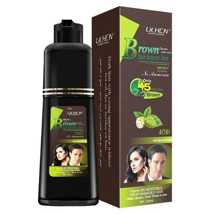 200ml Lichen Hair Color Shampoo Black/dark brown View Gallery - Pakistan
