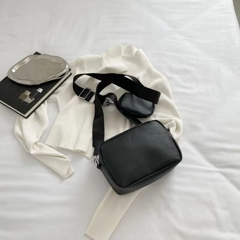 Stylish Girl's Convertible Crossbody Bag - Fashion Handbags for Ladies PU Leather Polyester Waterproof Shoulder Bags With Change Purse Trending Travel Crossbody Bag - 1 Pc, Black PU Leather View Gallery - Pakistan