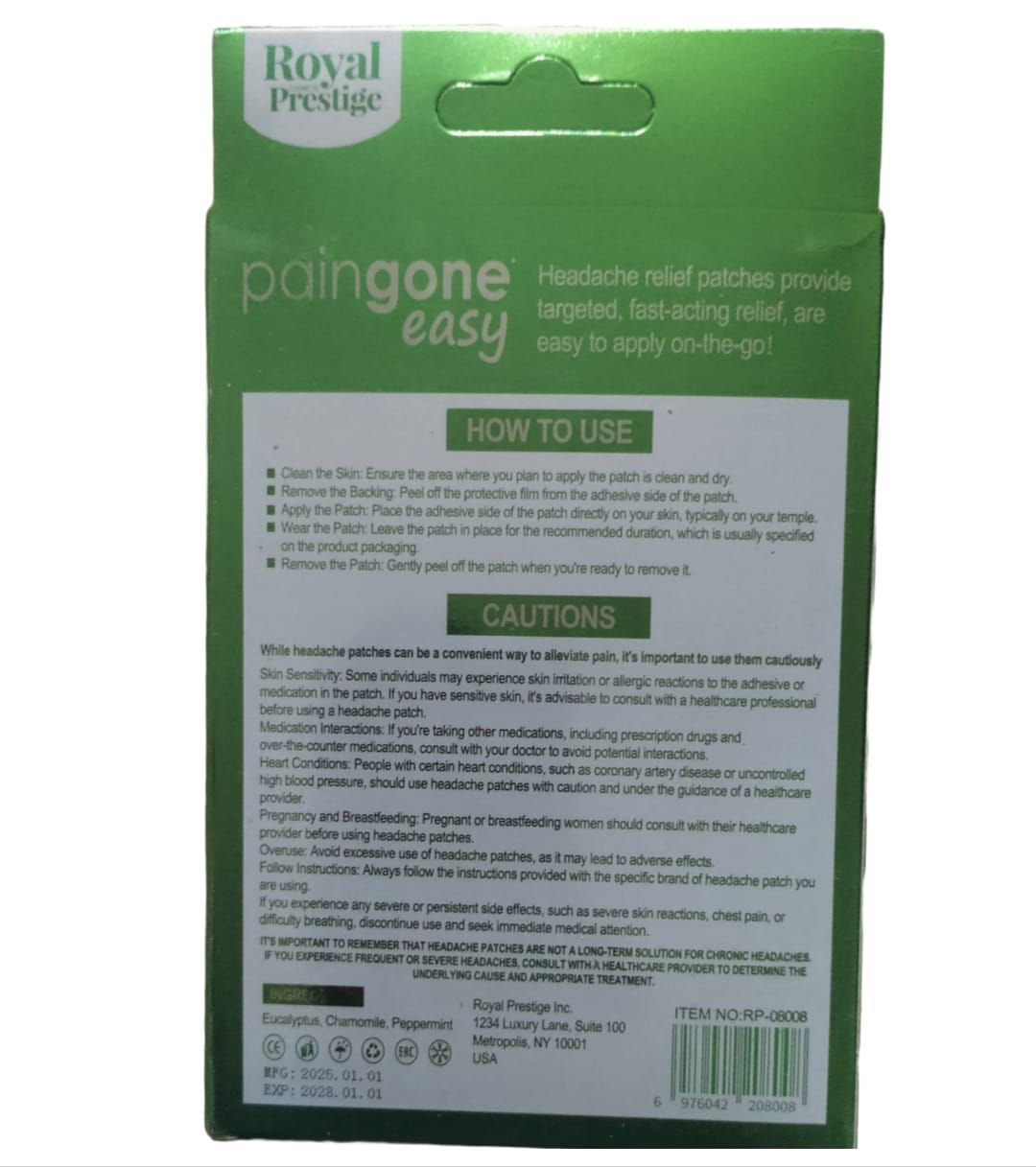 Paingone easy Headache Relief Patch for Temporary Relief of Headaches [10 Patches] View Gallery - Pakistan