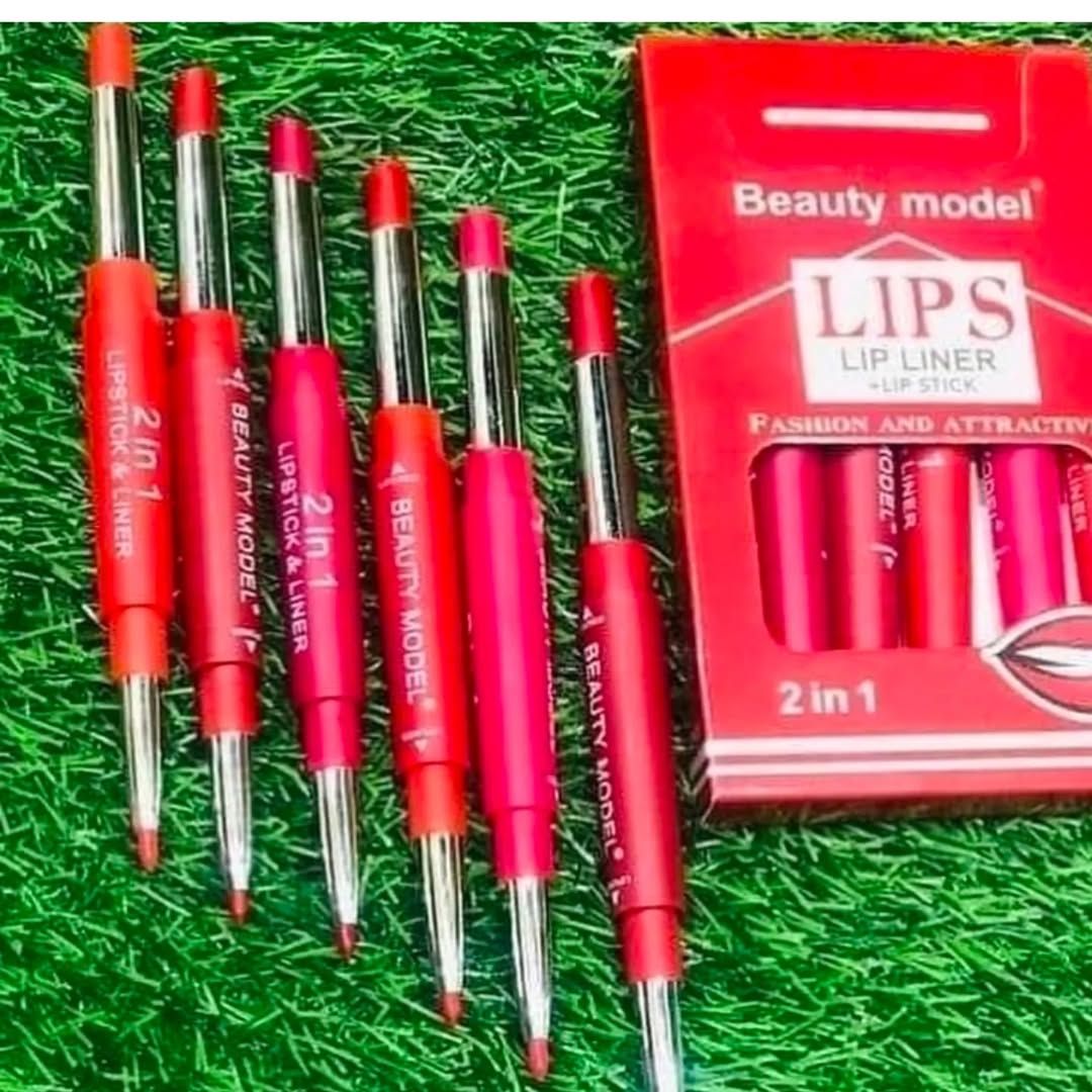 2-in-1 Waterproof Lipstick &amp; Lip Liner – Long-Lasting, All-Day Color | Best Quality ]Waterproof Lipstick [Random Shades] View Gallery - Pakistan