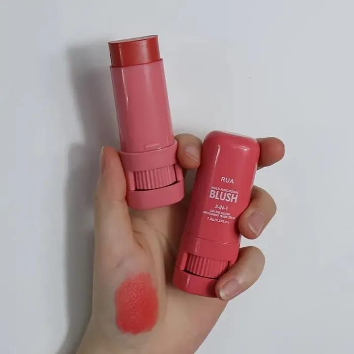 High-Pigment Matte Blush Stick – Long-Lasting, Water-Resistant &amp; Blendable Contour Balm - Random Shades View Gallery - Pakistan