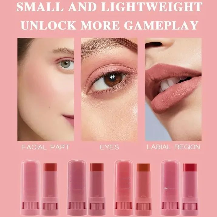 High-Pigment Matte Blush Stick – Long-Lasting, Water-Resistant &amp; Blendable Contour Balm - Random Shades View Gallery - Pakistan