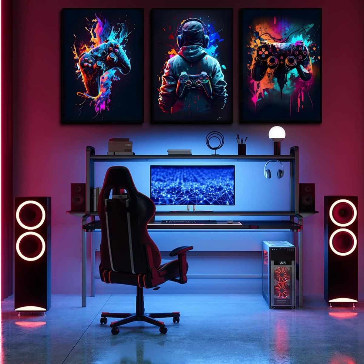 3Pcs Cool Gaming Wall Art Retro Video Game sticky phototiles wall frames View Gallery - Pakistan