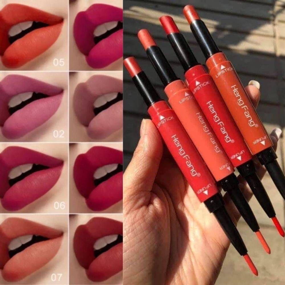 Pack Of 8  2-In-1 Matte Lipstick And Lip Liner Set, Waterproof Long Lasting Makeup Lipliner Pen Set for Women View Gallery - Pakistan