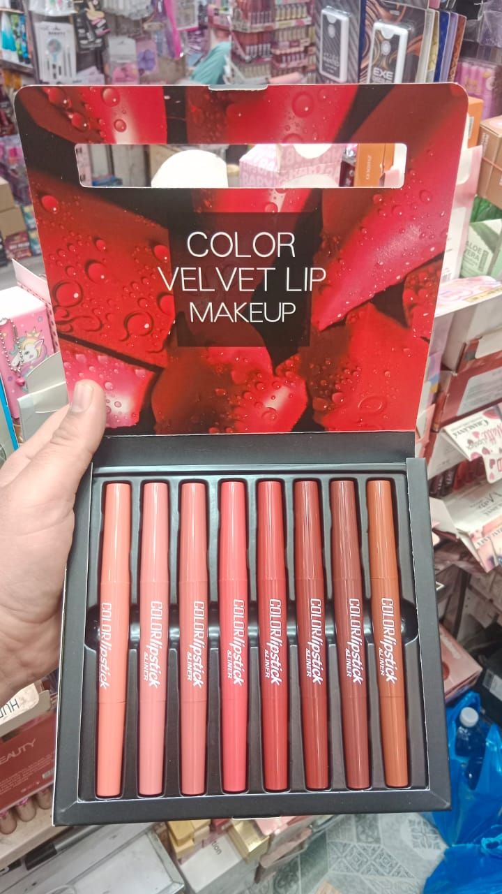 Pack Of 8  2-In-1 Matte Lipstick And Lip Liner Set, Waterproof Long Lasting Makeup Lipliner Pen Set for Women View Gallery - Pakistan