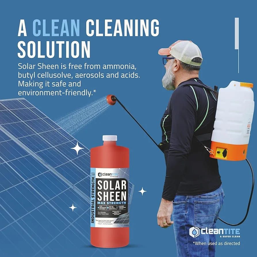 Solar Sheen – Premium 200ml Solar Panel Cleaner | High-Performance, Streak-Free Cleaning Solution for Dust, Dirt, and Residue Removal