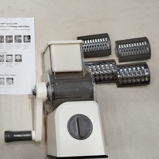 Vegetable Cutter Stainless Steel | Manual Vegetable Cutter Slicer &amp; Grater | Multi-Functional Kitchen Gadget ( Random Color ) View Gallery - Pakistan
