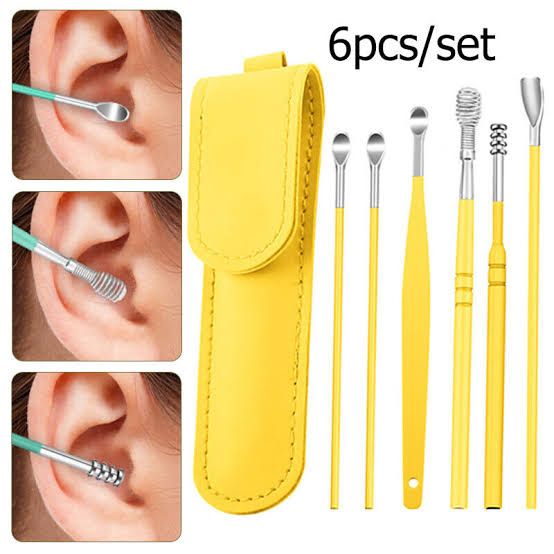 Ear Wax Cleaning Kit, 6 Pcs Ear Pick Tools, Wax Removal Kit, Ear Cleaning Tool Set, Spring Earwax Cleaner Tool Ear Wax Remover (Random Color)