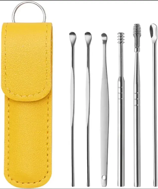 Ear Wax Cleaning Kit, 6 Pcs Ear Pick Tools, Wax Removal Kit, Ear Cleaning Tool Set, Spring Earwax Cleaner Tool Ear Wax Remover (Random Color) View Gallery - Pakistan