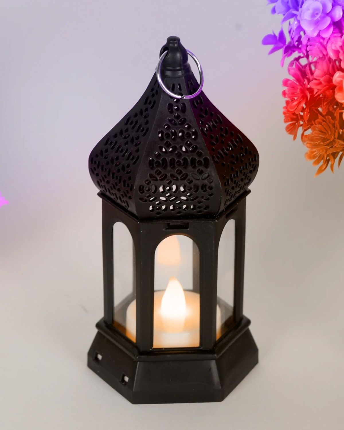 Antique Black candle lamp Atmosphere Decoration Creative Gift Hexagonal Wind Lamp Candle Lamp Led Wind Lamp Portable Small Horse Lamp View Gallery - Pakistan