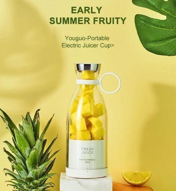 Mini Portable Blender Rechargeable Electric Fruit Juicer Mixers Rechargeable - 420ml ( Random Color ) View Gallery - Pakistan