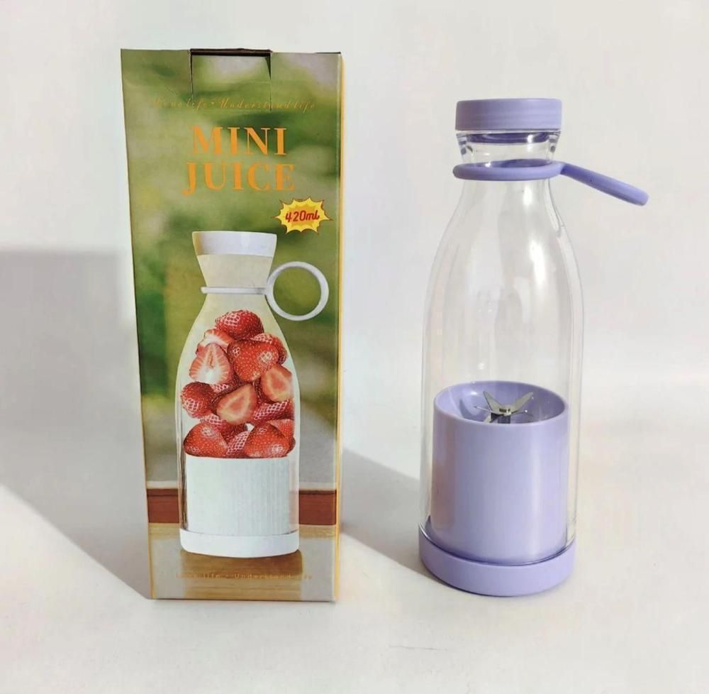 Mini Portable Blender Rechargeable Electric Fruit Juicer Mixers Rechargeable - 420ml ( Random Color ) View Gallery - Pakistan