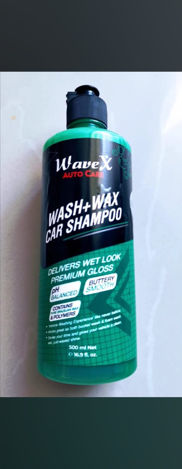 WaveX Auto Care | Wash + Wax Car Shampoo – 200ml | Delivers Wet Look &amp; Premium Gloss | Made in Pakistan View Gallery - Pakistan