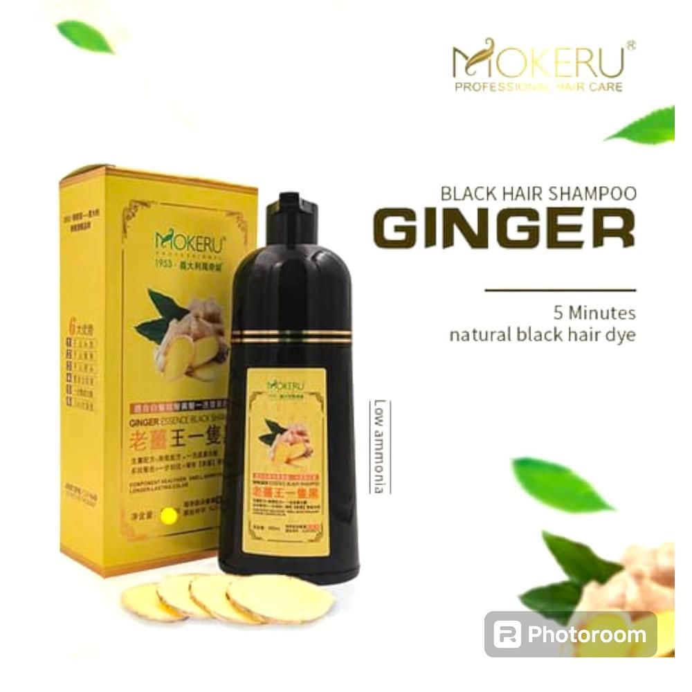 Ginger Extract Black Hair Dye Shampoo [200 ml] | Mokeru Ginger Black Hair Shampoo View Gallery - Pakistan