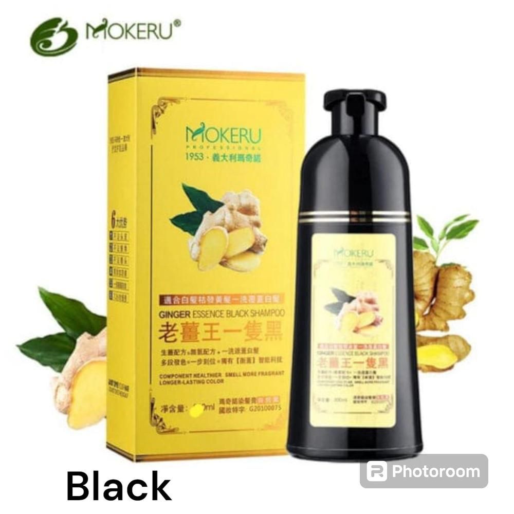 Ginger Extract Black Hair Dye Shampoo [200 ml] | Mokeru Ginger Black Hair Shampoo View Gallery - Pakistan