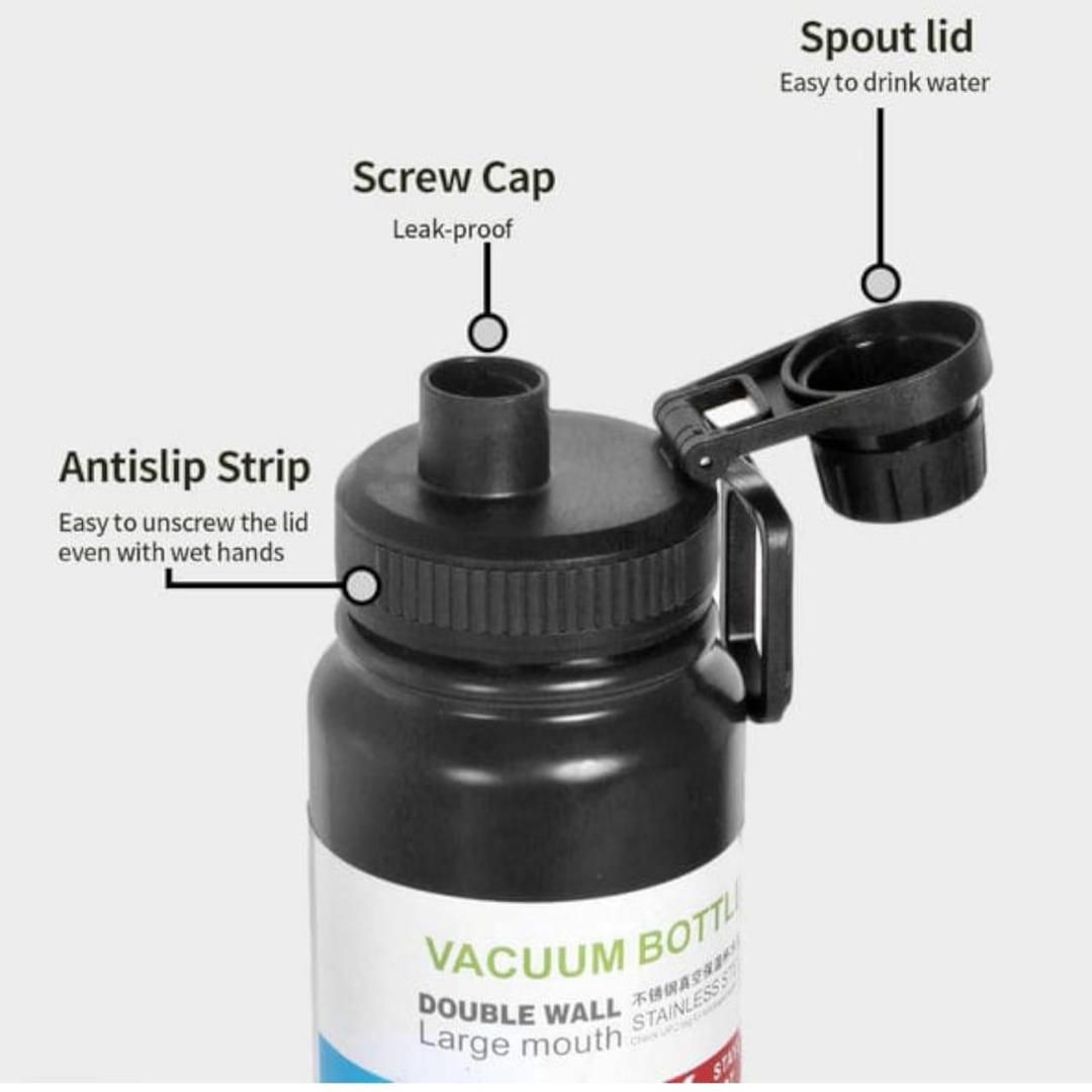 Insulated Vacuum Water Bottle [800ml] | Keeps Drinks Hot or Cold (Random Color) View Gallery - Pakistan