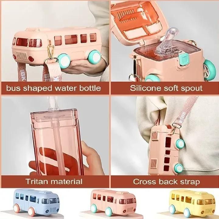 School Bus Water Bottle (Straw Bottle) | School Bus Design Kids Water Bottle View Gallery - Pakistan