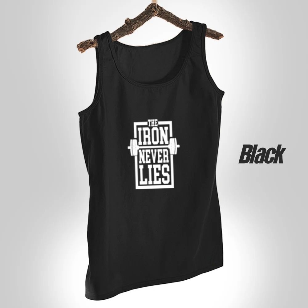 The Iron Never Lies Design Tank top for Men Workout Tank top gym shirts for men | Sleeve-Less Shirt View Gallery - Pakistan