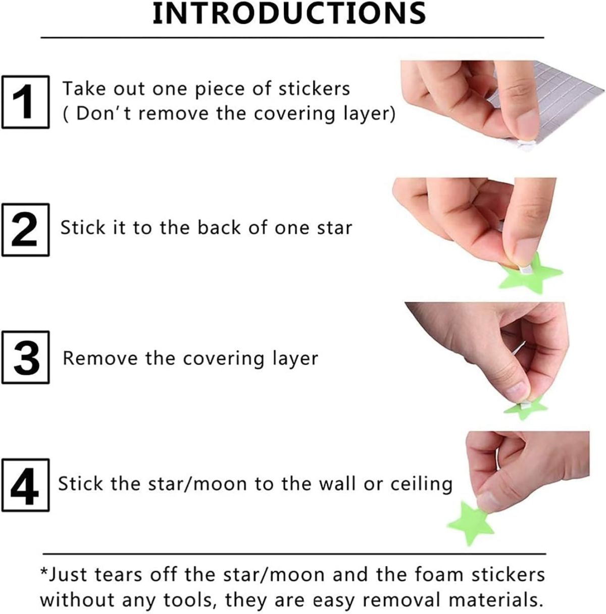 Pack of 100 – 3D Glowing Stars for Ceiling and Wall Decoration – Luminous Night Sky Stickers for Kids’ Rooms, Bedrooms, and Nurseries – Glow-in-the-Dark Wall Decals with Adhesive View Gallery - Pakistan