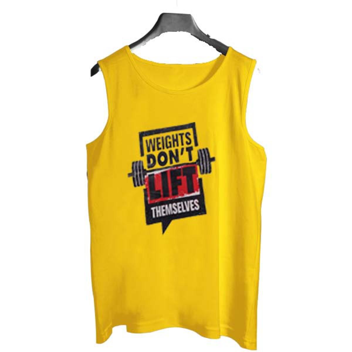 Yellow Jersey Weight Dont Lift Printed [Yellow] | Gym Sando Tanks Top For Men