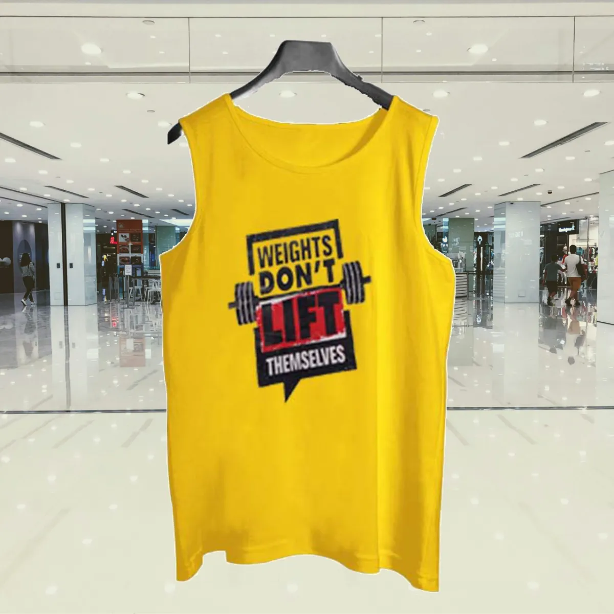 Yellow Jersey Weight Dont Lift Printed [Yellow] | Gym Sando Tanks Top For Men View Gallery - Pakistan