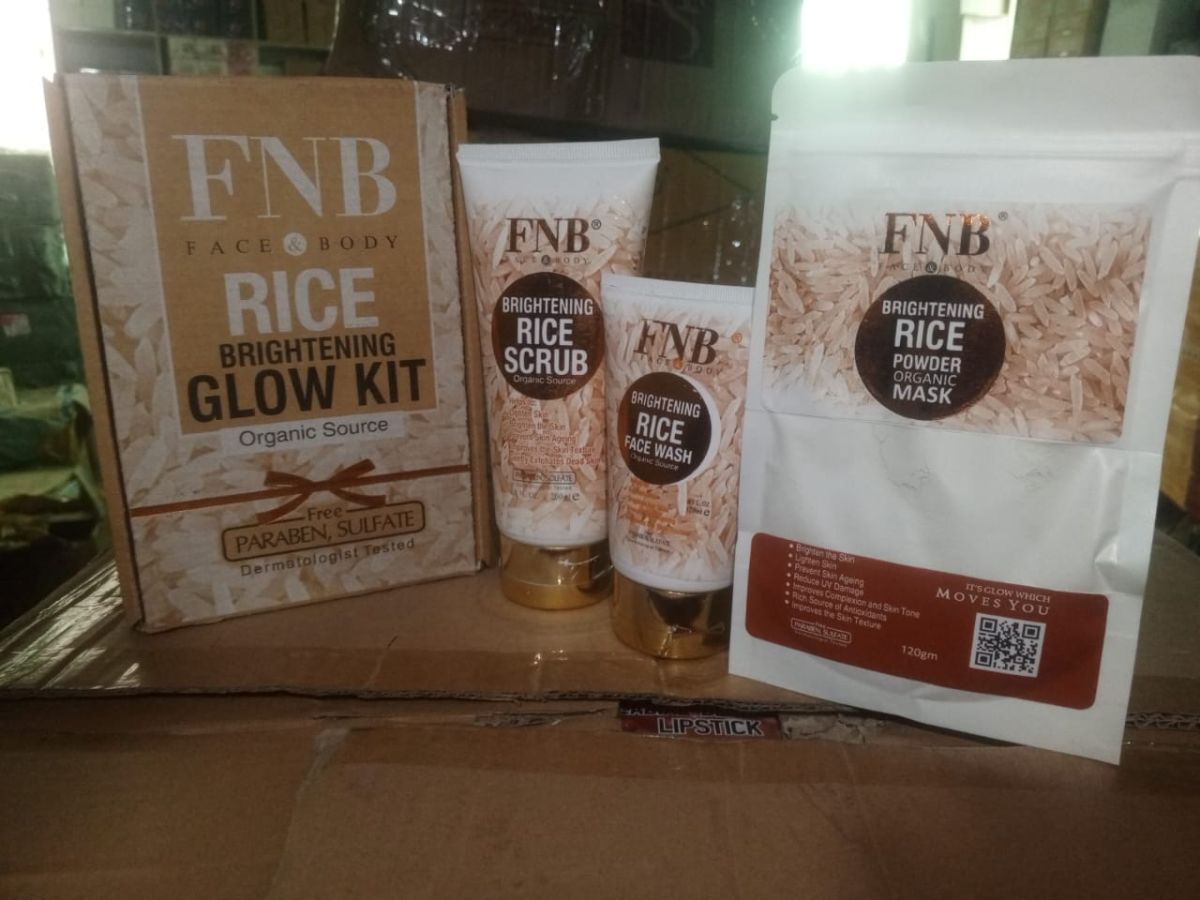 FNB Rice [3 in 1] Whitening Brightening Glow Kit | Home Facial For Best Skin for Girls and Women View Gallery - Pakistan