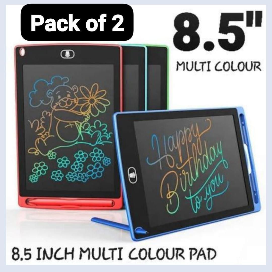Pack Of 02 - LCD Writing Tablet for Kids – Digital Drawing Pad with Erasable Screen, Reusable Writing Board for Drawing, Doodling, and Learning (Random Color) View Gallery - Pakistan