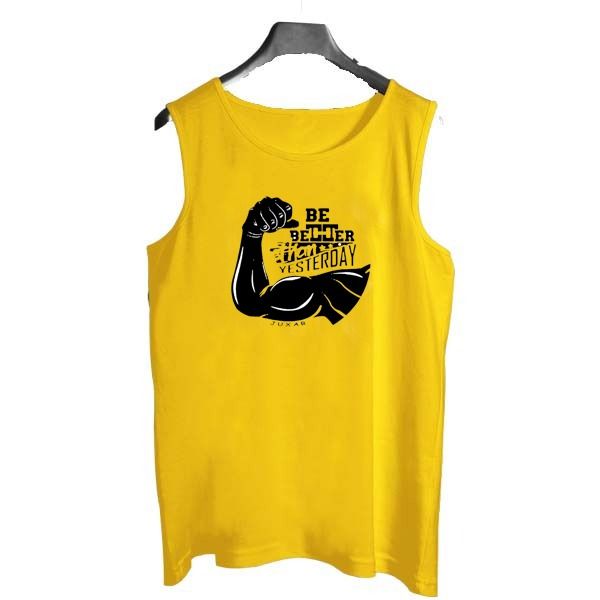 Vest- undershirt Jeans knit Men's Wear [Yellow] | Sleeve-Less 100% Pure Sando