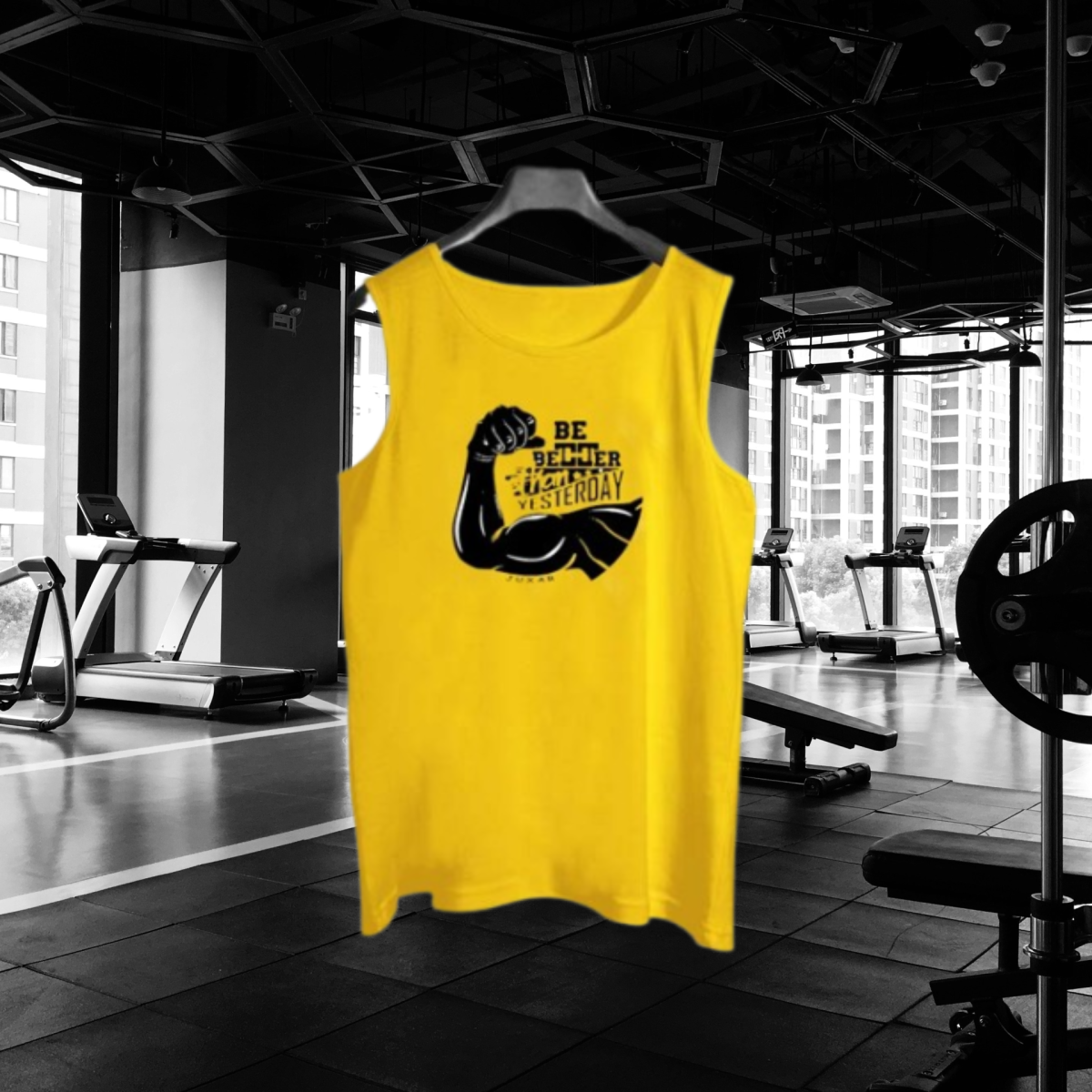 Vest- undershirt Jeans knit Men's Wear [Yellow] | Sleeve-Less 100% Pure Sando View Gallery - Pakistan