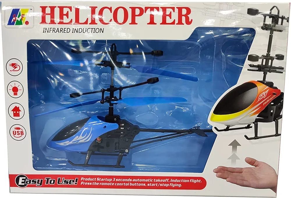 Infrared Induction LED Helicopter – Hand Sensor Controlled, Rechargeable Flying Toy | Helicopter For Children | Toy For Baby - Random Color - Model: JQ-1111 View Gallery - Pakistan