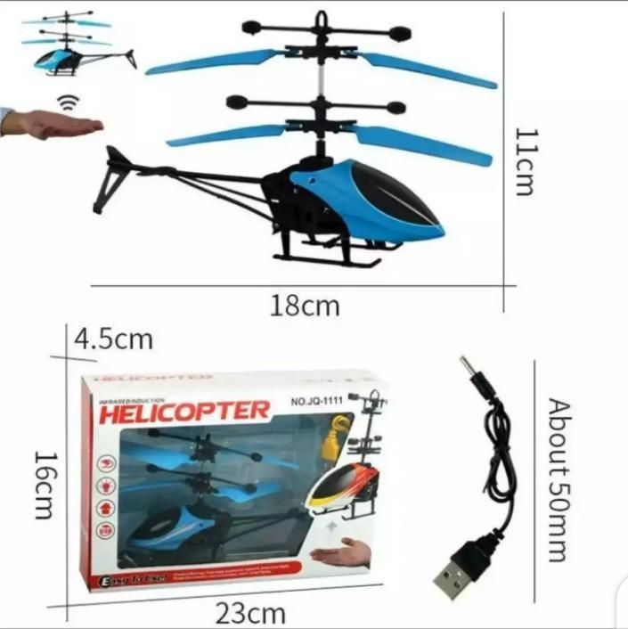 Infrared Induction LED Helicopter – Hand Sensor Controlled, Rechargeable Flying Toy | Helicopter For Children | Toy For Baby - Random Color - Model: JQ-1111 View Gallery - Pakistan