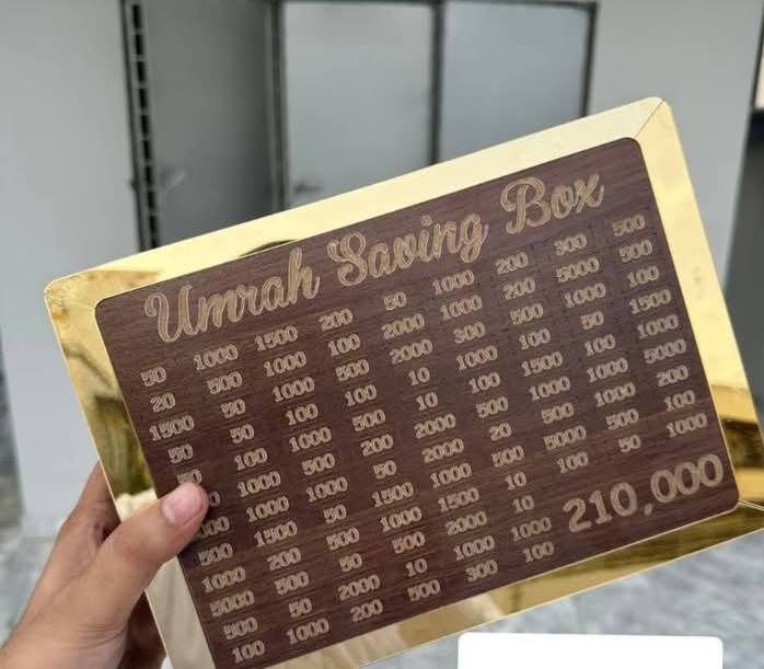 Umrah Saving Box - Box For Umrah Saving | Umrah Saving Box - Best Quality Umrah Saving Box - Umrah Saving Box Dark Brown, Wooden Money Box for Umrah - 210,000 View Gallery - Pakistan