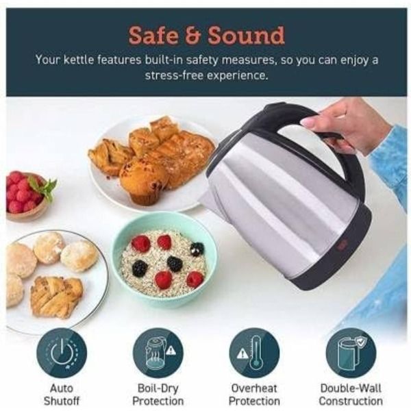 Automatic Electric Kettle 2.0L – Stainless Steel Hot Water Boiler with Auto Shut-Off, LED Display &amp; Temperature Control (1000W, 220V) View Gallery - Pakistan