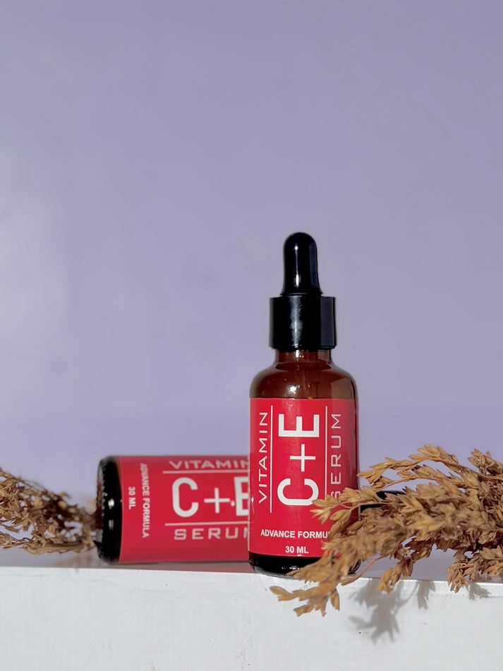 Nirvana Botanics Vitamin C + E Serum - 15ml | ANTI ACNE &amp; GLOWING SERUM VITAMIN C + E View Gallery - Pakistan