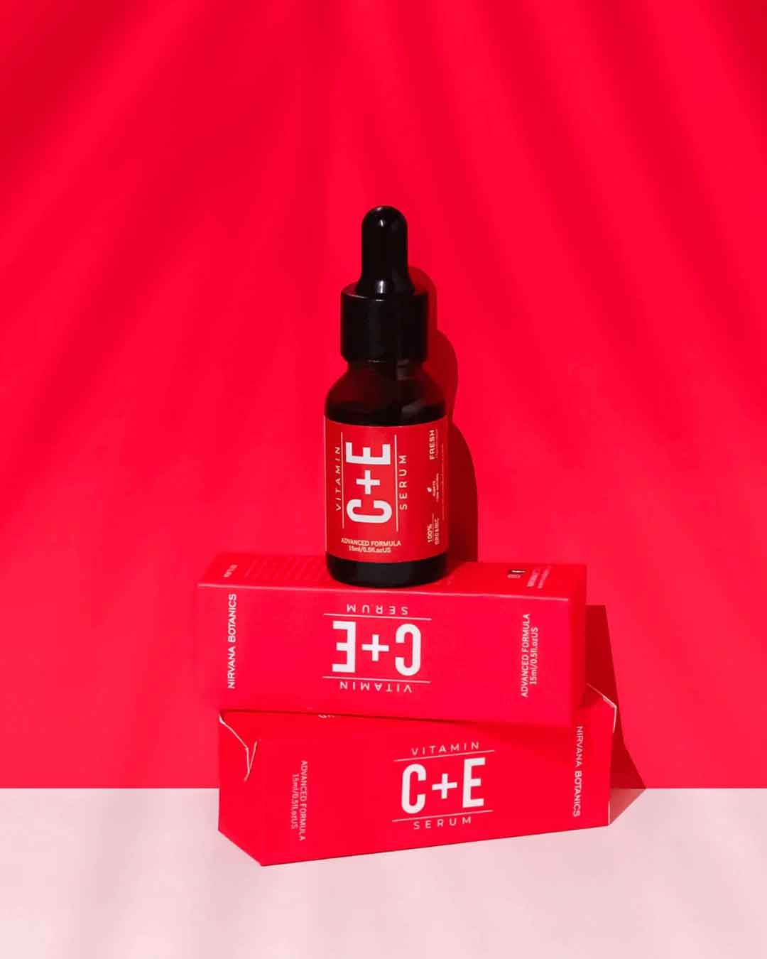 Nirvana Botanics Vitamin C + E Serum - 15ml | ANTI ACNE &amp; GLOWING SERUM VITAMIN C + E View Gallery - Pakistan