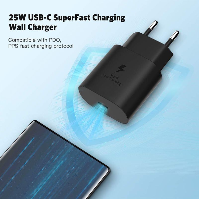 Samsung 25W Charger | Super Fast Charging | USB Type C Fast Charger With Box | Samsung 25w PD Adapter View Gallery - Pakistan
