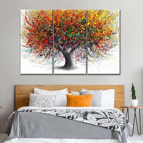Fotocraft Tree Of Festivity Absttract 3 Piece Canvas Wall Art Paintings Print For Bedroom Living Room Bathroom Home Office Interior View Gallery - Pakistan