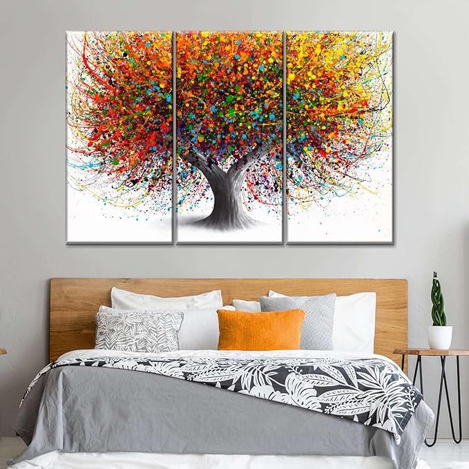 Fotocraft Tree Of Festivity Absttract 3 Piece Canvas Wall Art Paintings Print For Bedroom Living Room Bathroom Home Office Interior View Gallery - Pakistan