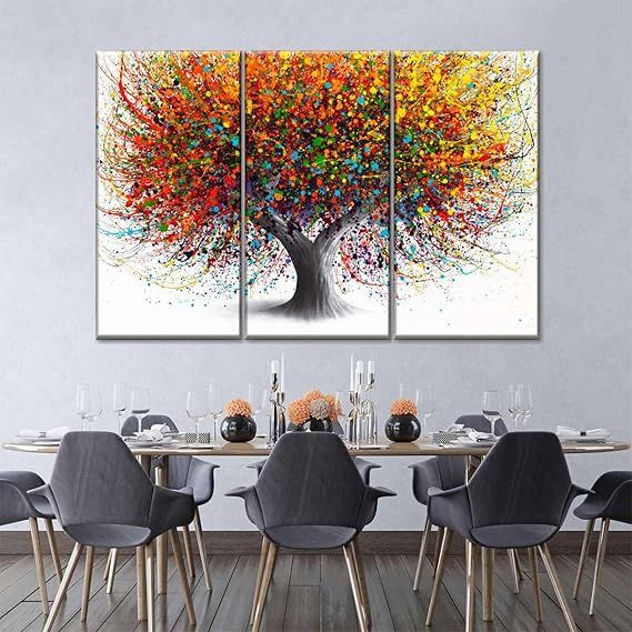 Fotocraft Tree Of Festivity Absttract 3 Piece Canvas Wall Art Paintings Print For Bedroom Living Room Bathroom Home Office Interior View Gallery - Pakistan