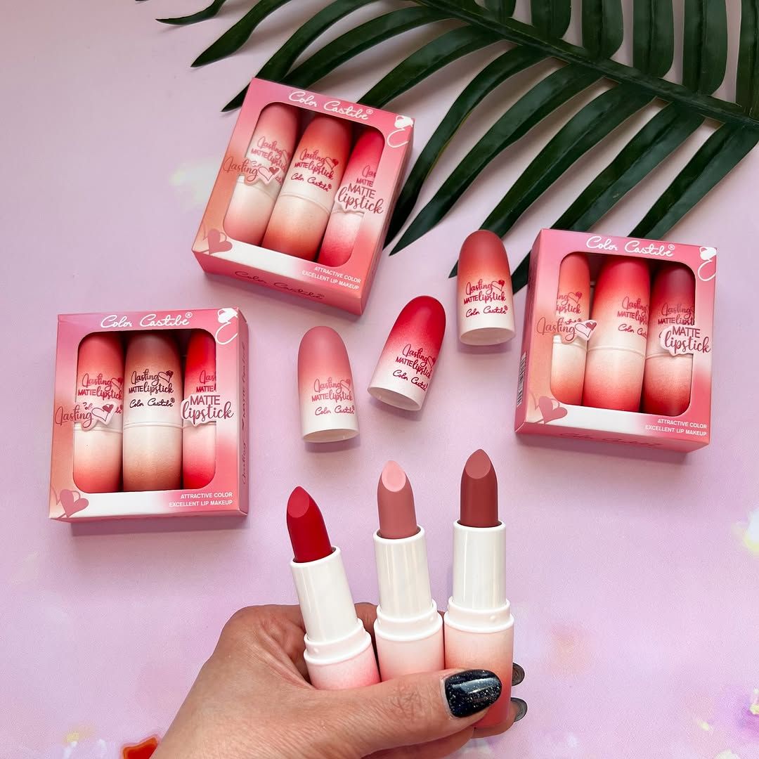 Color Castle High Coverage &amp;amp; Long Lasting Lipstick [Pack of 3] | Color castle lipsticks Pack