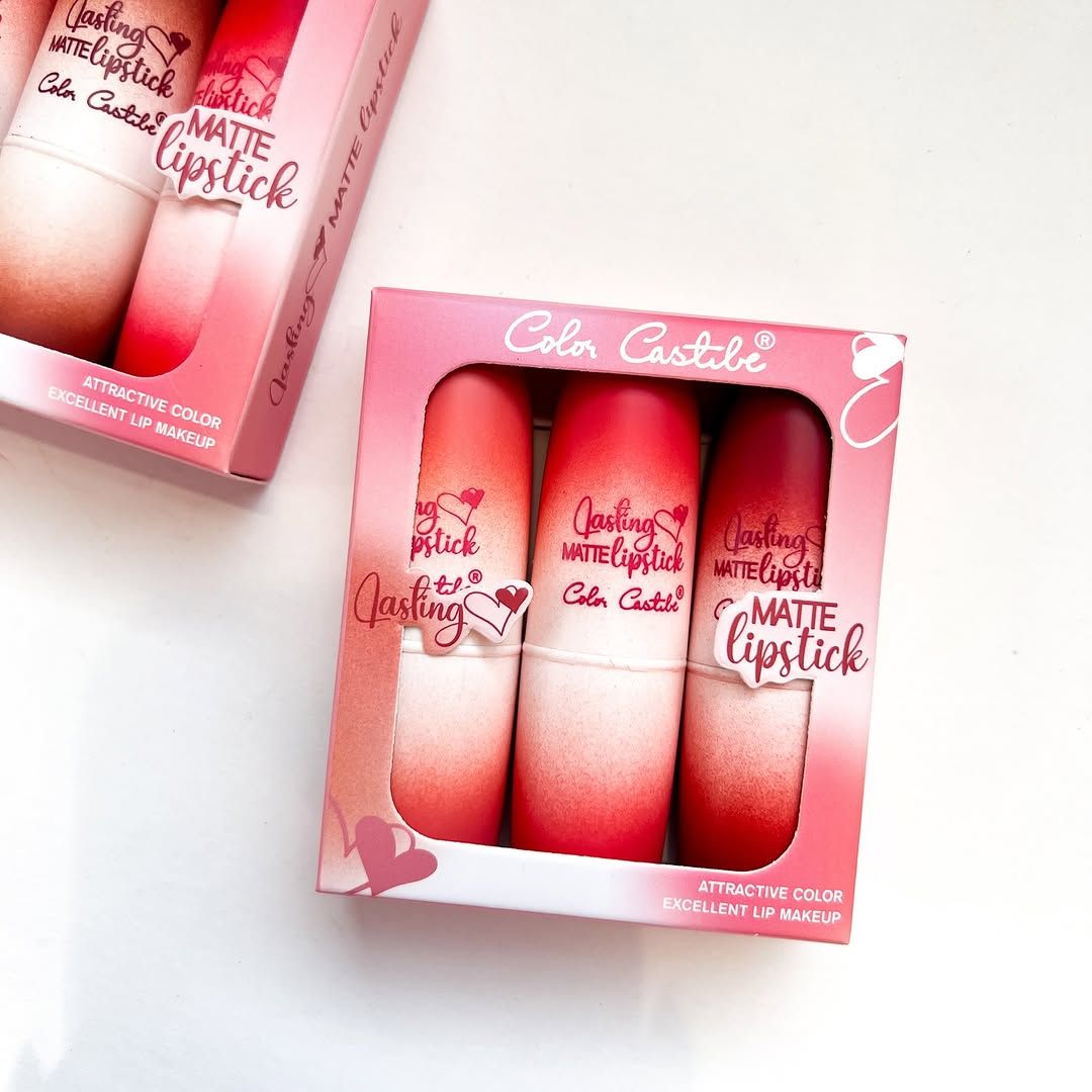 Color Castle High Coverage &amp; Long Lasting Lipstick [Pack of 3] | Color castle lipsticks Pack View Gallery - Pakistan