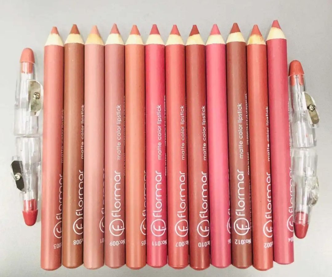Set of 12/6 Pcs Matte Nude Colors Lip Liners Pigmented Lip Pencils View Gallery - Pakistan