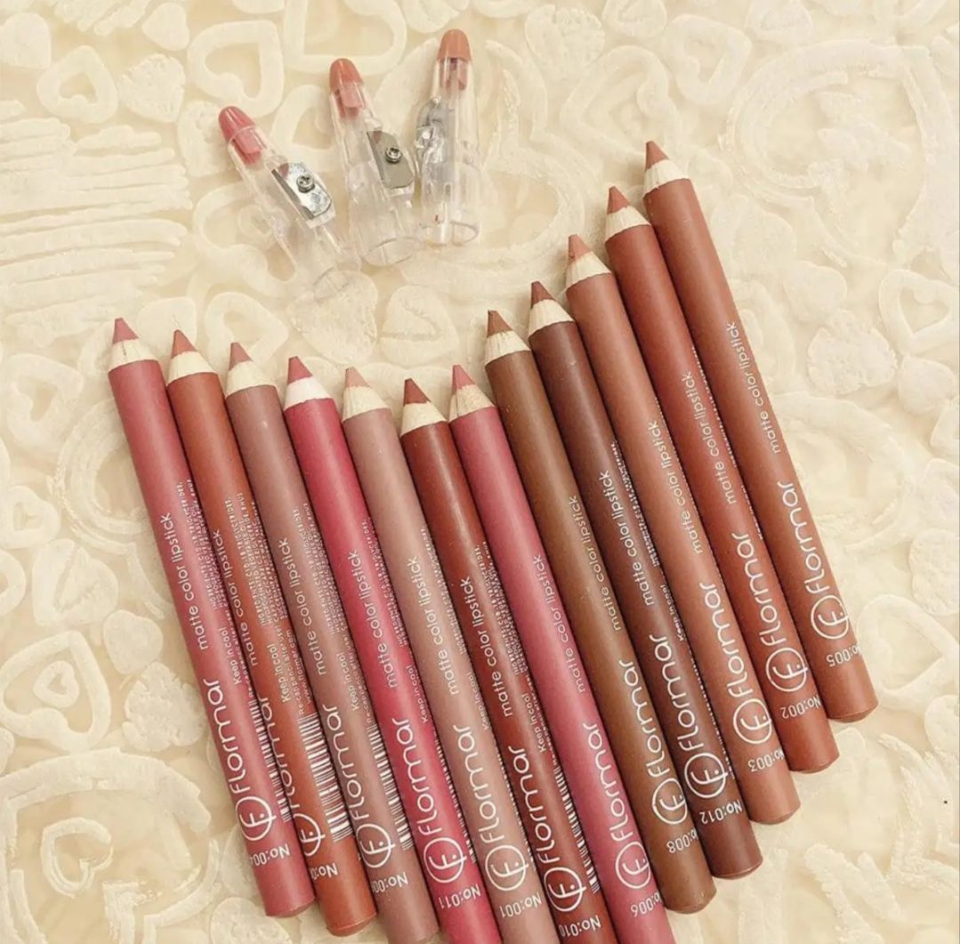 Set of 12/6 Pcs Matte Nude Colors Lip Liners Pigmented Lip Pencils View Gallery - Pakistan