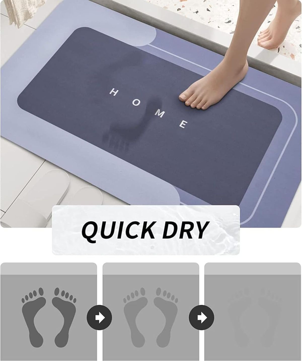 Best Quality Quick-Dry Non-Slip Home Mat – Absorbent, Washable Square Floor Mat for Bathroom, Kitchen &amp; Entryway - Random Color - Online Shopping in Pakistan - BUNDLIV