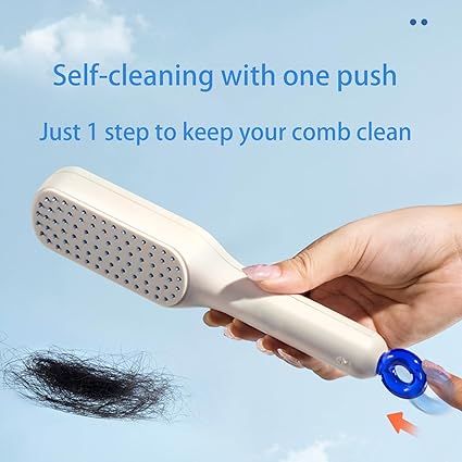 Magic Retractable Comb Self Cleaning Hair Brush Massage Anti-static Hair Smoothing Comb, Suitable for All Hair Types, Unisex (Random Color)