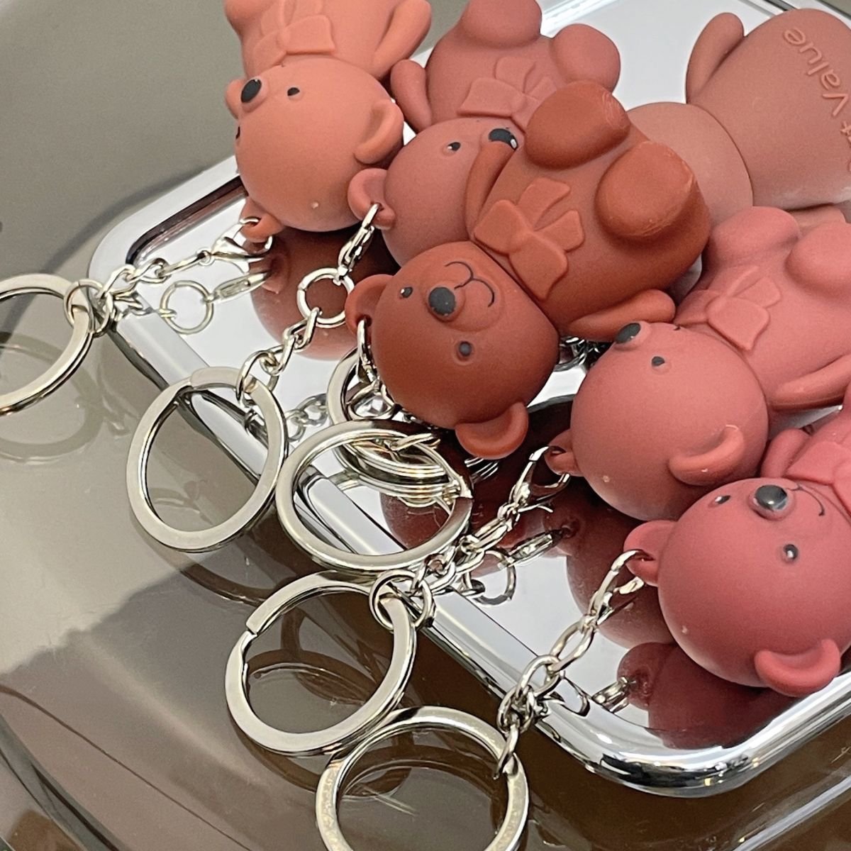 6-Piece Cute Bear Keychain Liquid Lipstick Set – Mist Matte Velvet Finish, Moisturizing Lip Stain, Waterproof &amp; Long-Lasting Lip Gloss (6 Colors) View Gallery - Pakistan